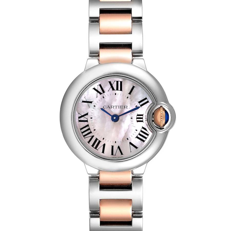 Cartier BALLON BLEU Pink Mother of Pearl Dial 28mm