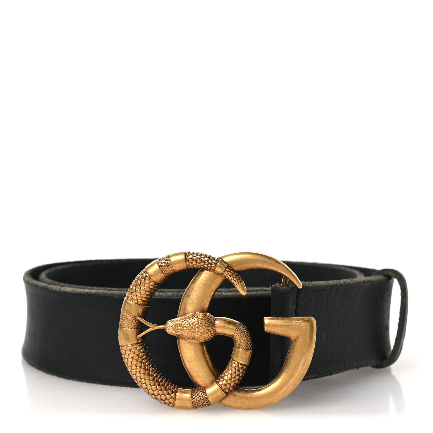 Faded Calfskin Snake Double G 40mm Belt 90 36 Black