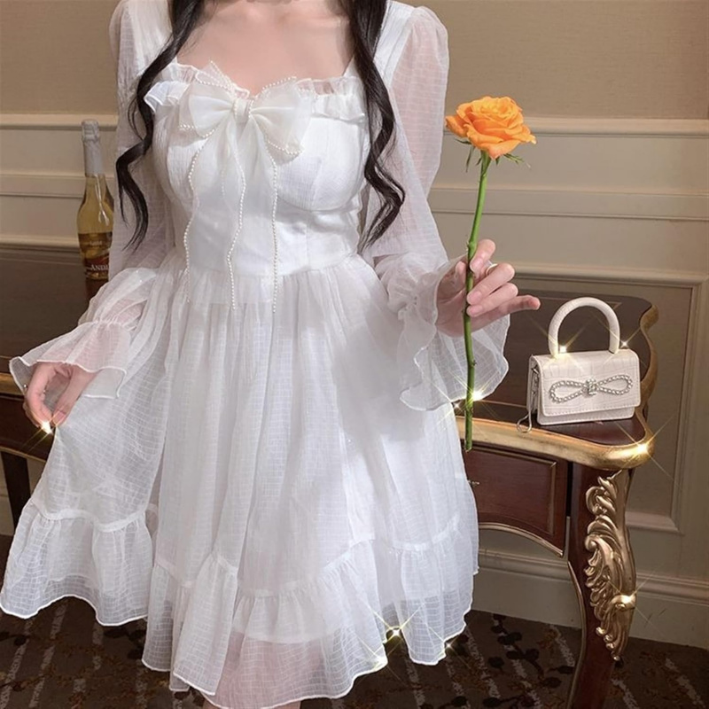 Lolita Dress White Kawaii Dress Women