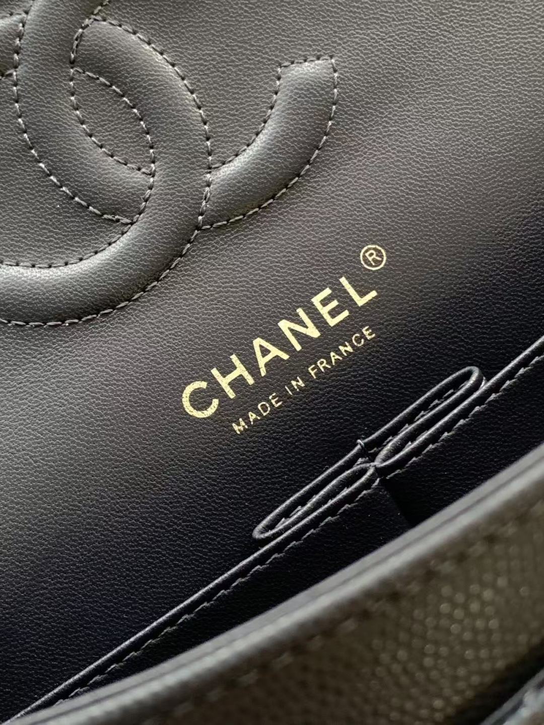 Chanel Classic Flap Bag 25 cm Navy Blue Silver-Tone Hardware A01112