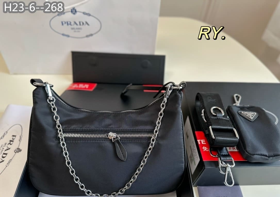 Prada Re Edition 2005 Re Nylon Bag Black 26Cm