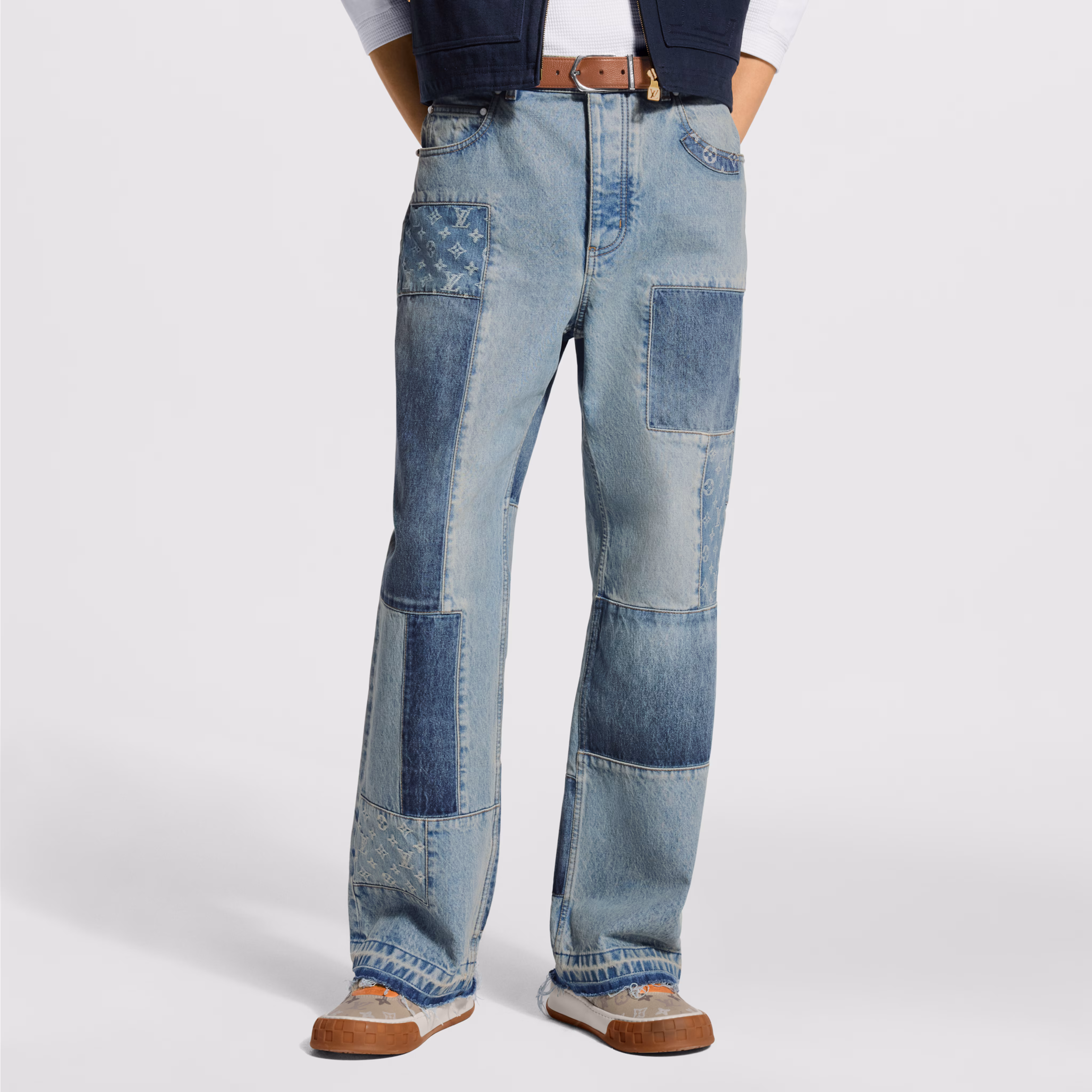 LV 1AKCOM Pre-Fall 2026 Signature Patchwork Denim Pants