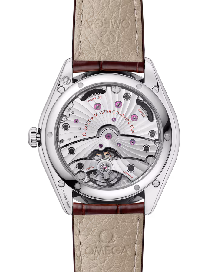 Omega De Ville Trésor 40mm Red Dial with Diamonds Stainless Steel Strap 435.18.40.22.11.001