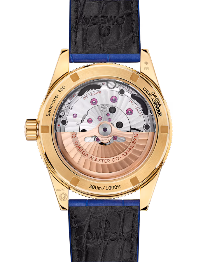Omega Seamaster 300 41mm Blue Dial 18k Yellow Gold Strap 234.63.41.21.99.002