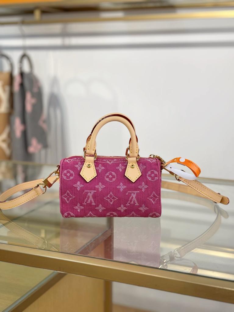 Louis Vuitton Nano Speedy Bag Fuchsia Denim 16cm M27603