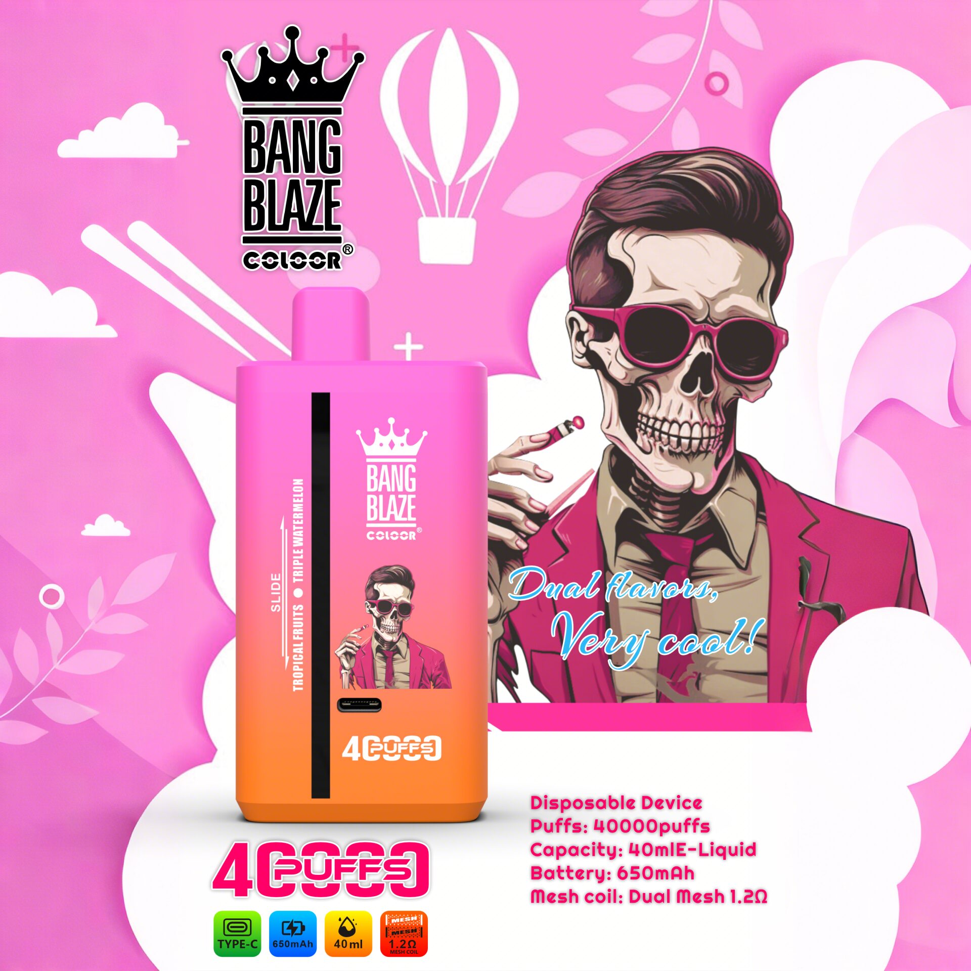 Bang Blaze 40K Double Taste Disposable Vape(3 pieces)