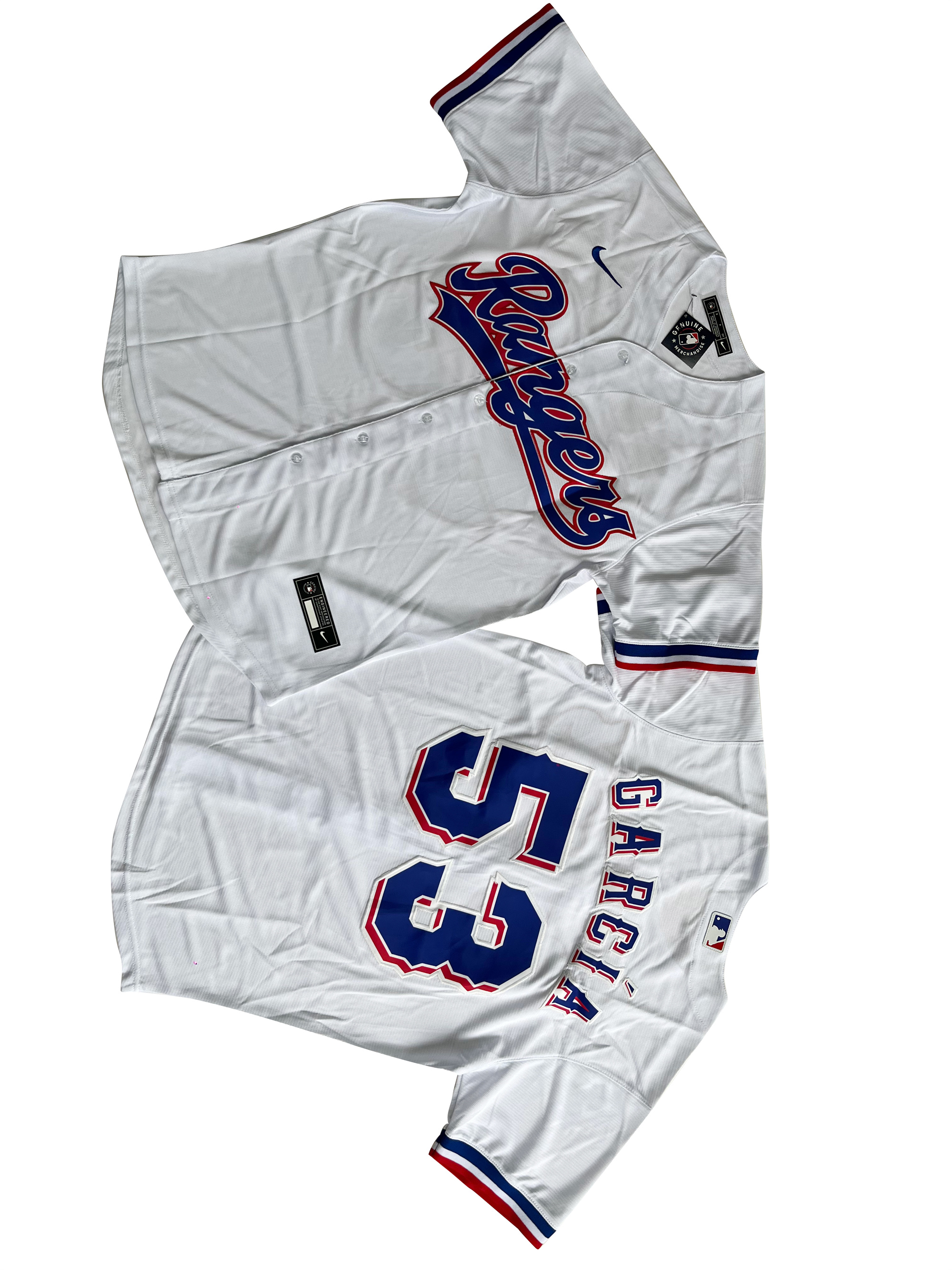 Men's Texas Rangers 53# Adolis Garcia  White Player Jersey