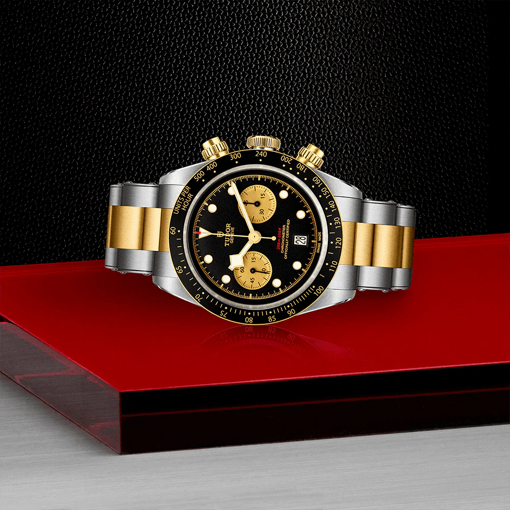 TUDOR Black Bay S&G 41mm Black/Gold Dial Men's Chronograph Bracelet Watch M79363N-0001