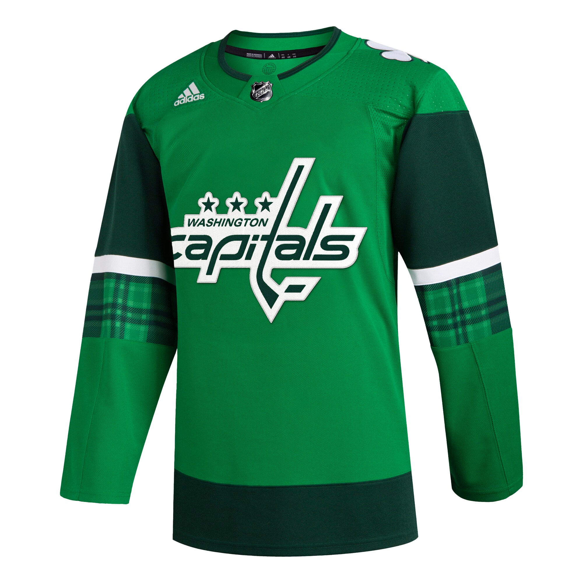 Washington Capitals adidas 2023 St. Patrick’s Day Primegreen Authentic Jersey – Kelly Green