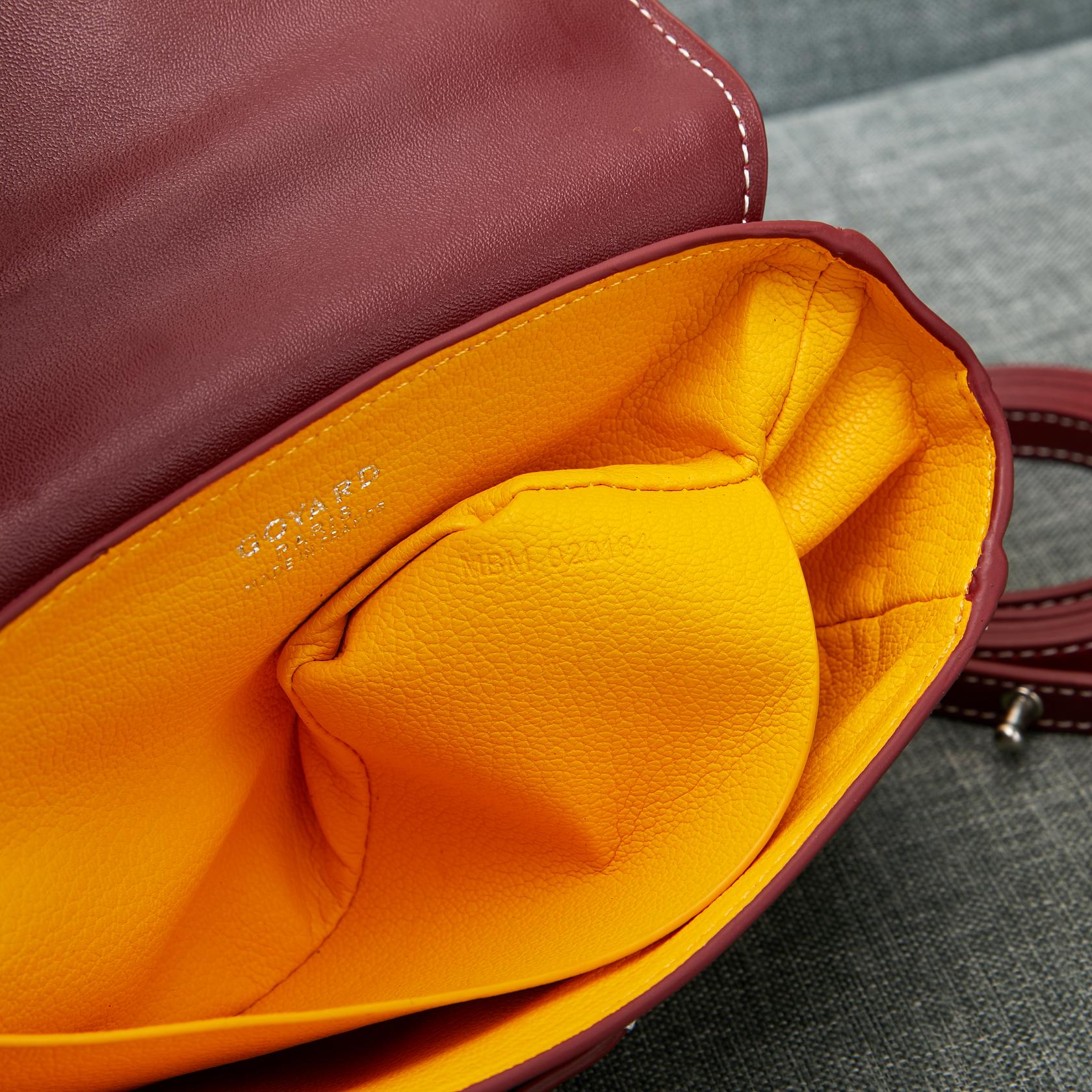 Goyard Saigon Souple Mini Bag Burgundy Canvas 20cm