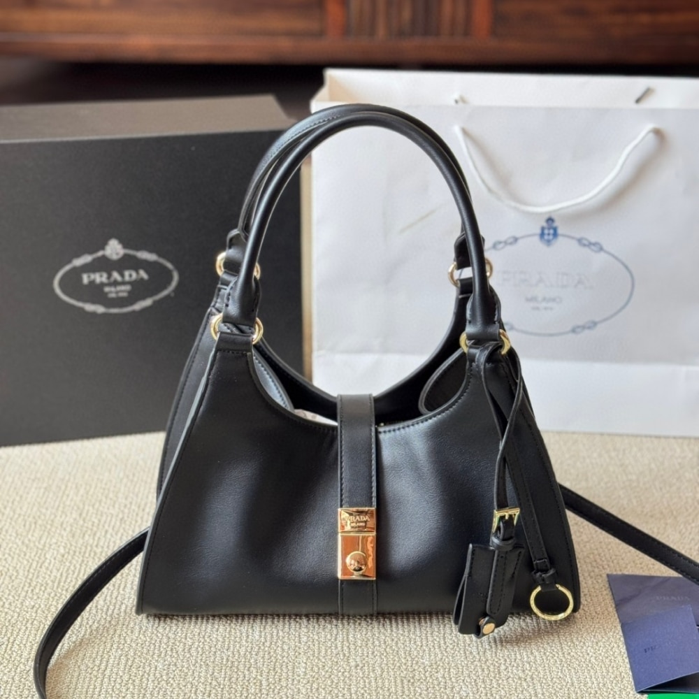 Prada Medium Leather Tote Bag Black 32Cm