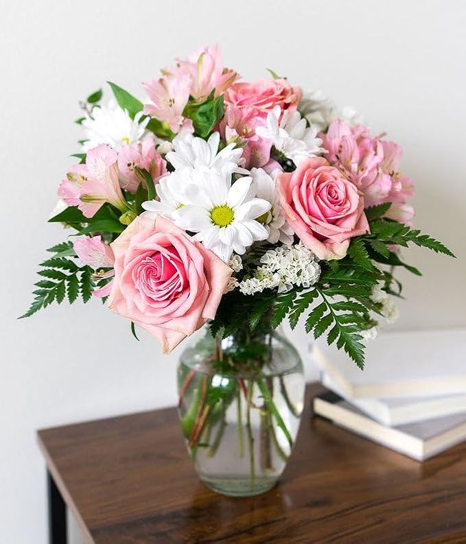 From You Flowers - Dreaming in Daisies Bouquet with Glass Vase | Fresh Flower Bouquets for Birthday, Anniversary, Get Well or Celebration