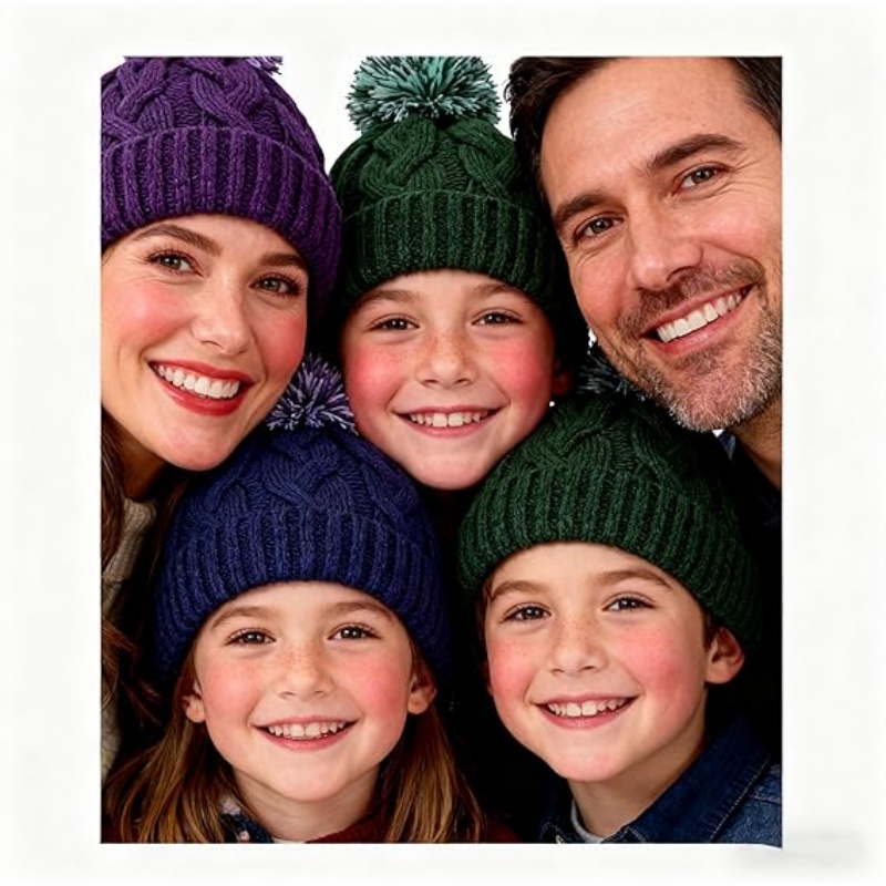 Slouchy Chunky Knit Beanie with Pom Pom