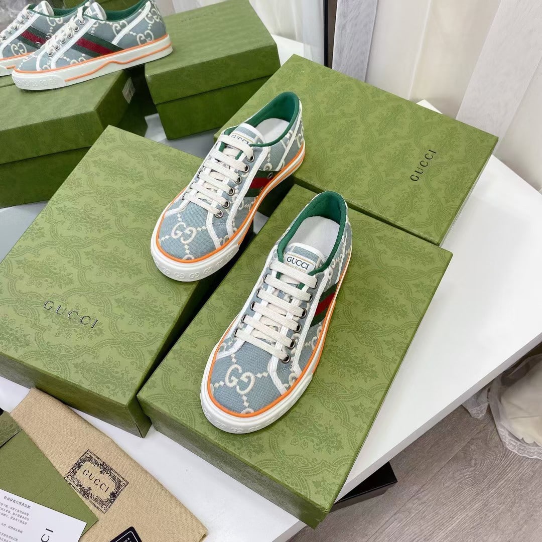 Gucci Women’S Tennis 1977 Sneaker Light Blue 606110 H0G10 3460