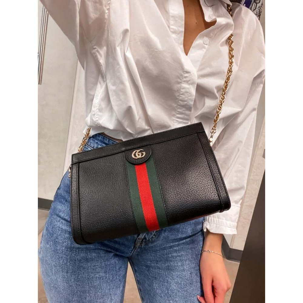Gucci Ophidia Small Shoulder Bag in Black Leather