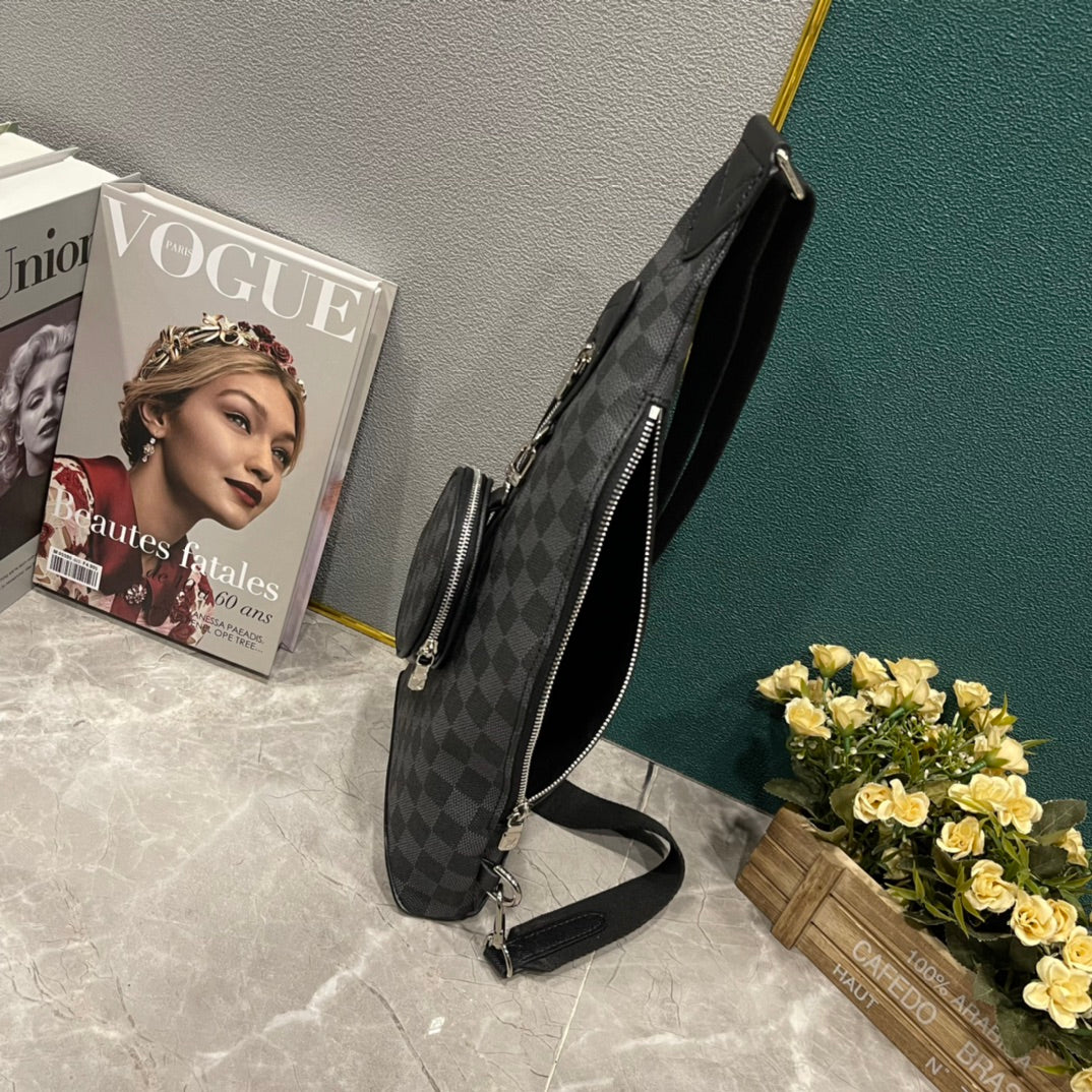 Louis Vuitton Duo Sling Bag Caro 42cm Black