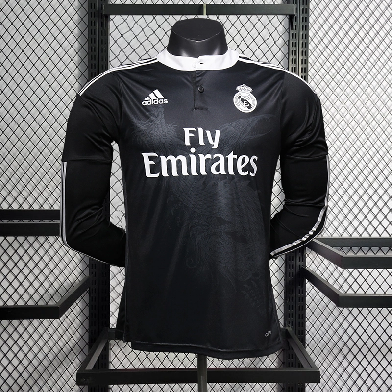 Retro Player 2014-15 Real Madrid second guest Long Sleeve RONALDO Benzema Bale Sergio Ramos Alonso Di Maria Modric Football jersey retro