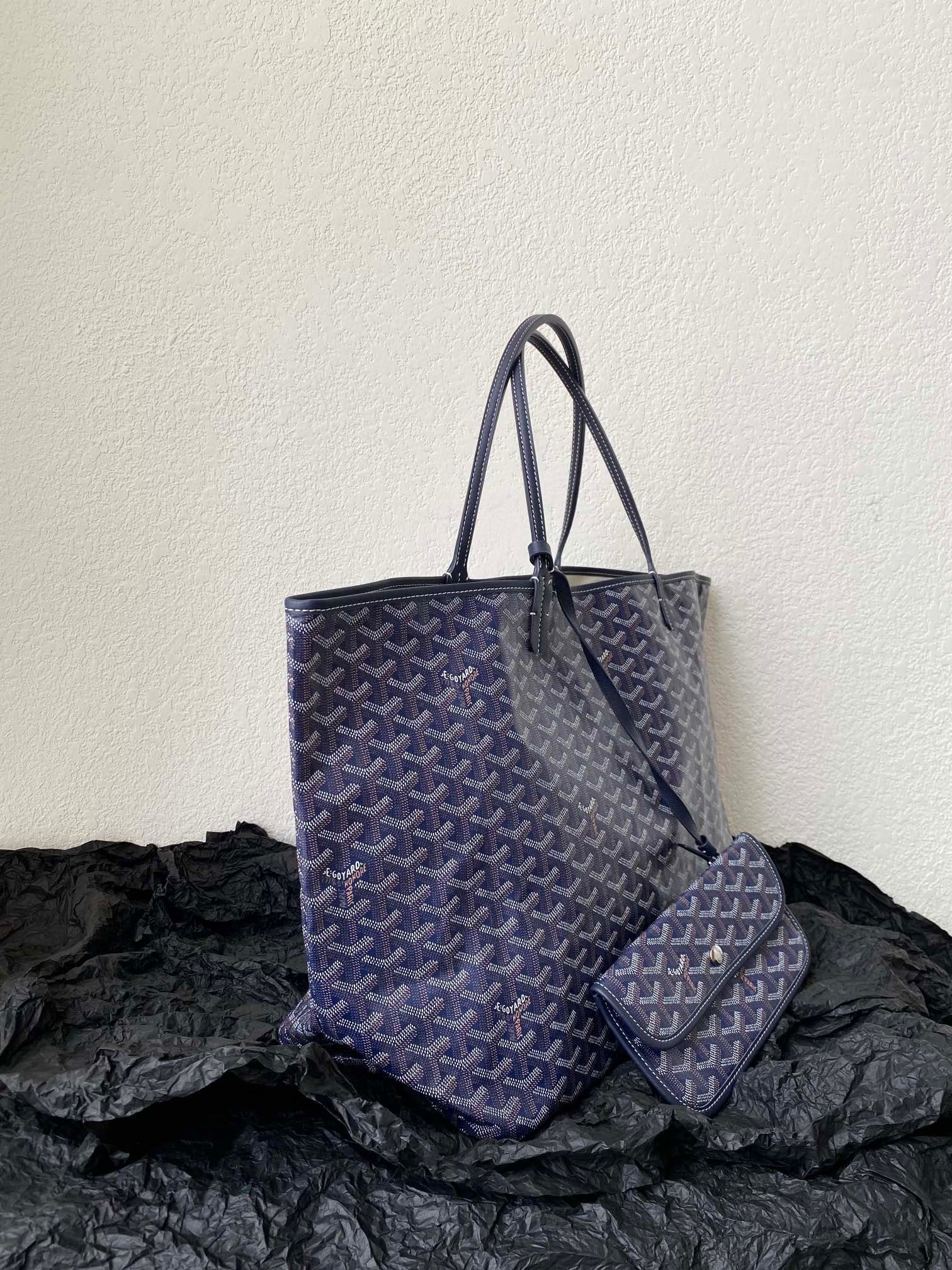 Goyard Saint Louis Gm 40Cm Navy Blue Canvas