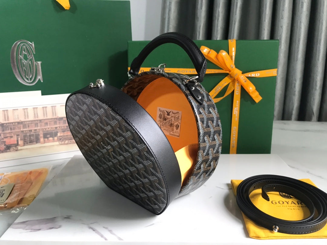 Goyard The Alto Hatbox Trunk Bag 18Cm Black Canvas