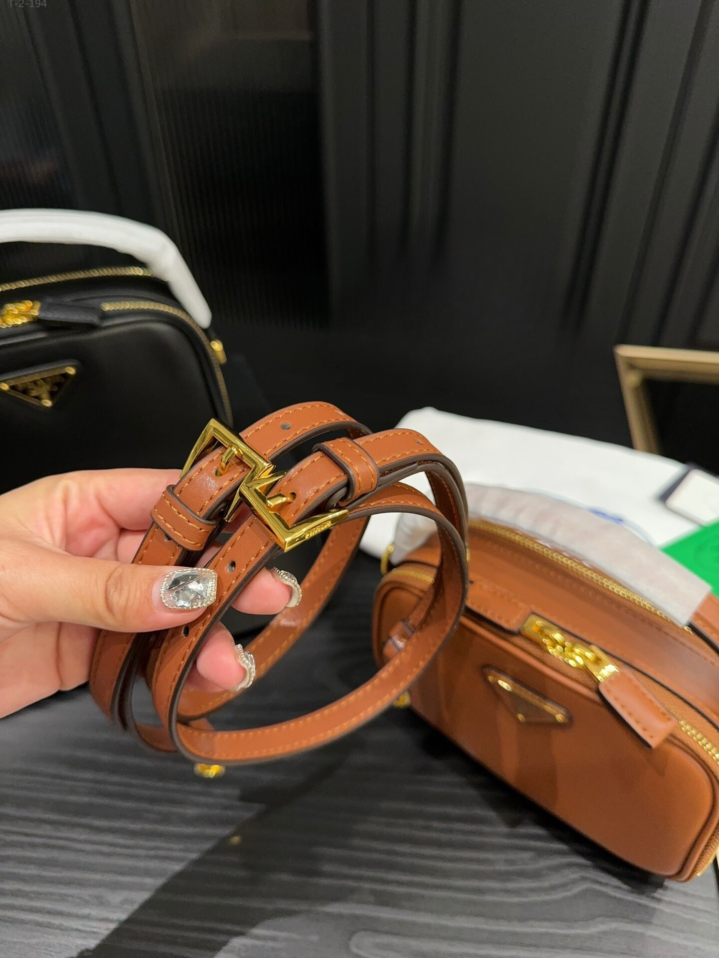 Prada Odette Leather Mini Bag Brown 18Cm