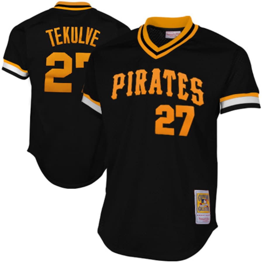 Mitchell&Ness Pittsburgh Pirates Kent Tekulve 1982 Cooperstown Collection Practice Jersey Black
