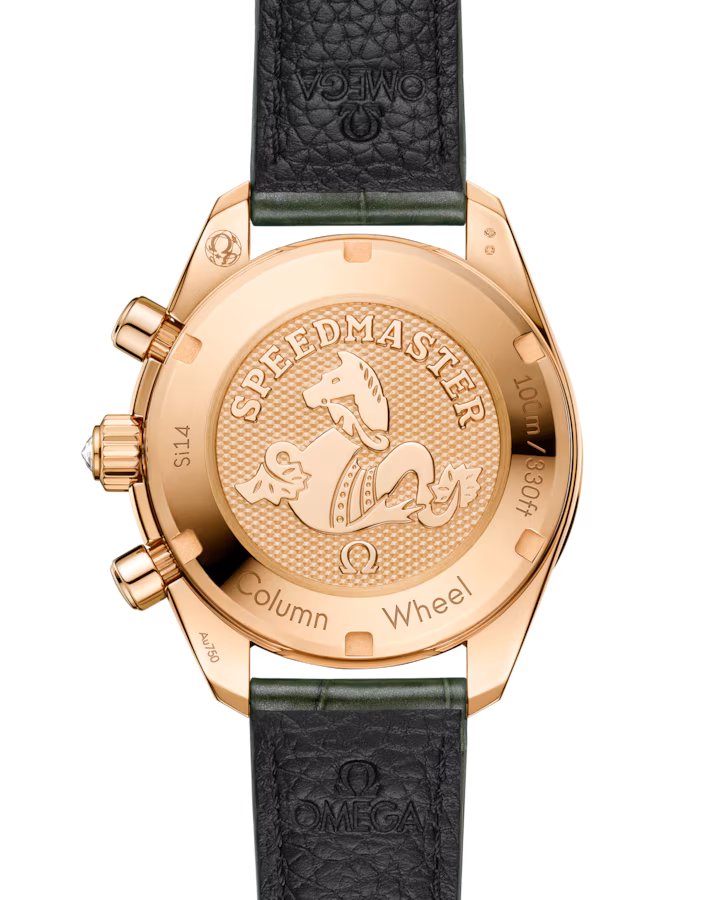 Omega Speedmaster 38 Green Dial 38mm with Diamond Moonshine™ 18k Rose Gold Strap 324.58.38.50.60.001