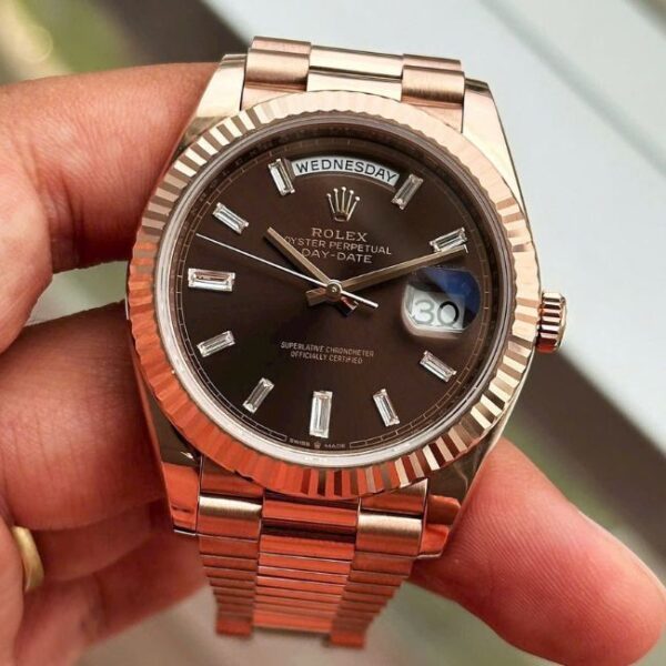 [Superclone] Rolex Day-Date 40mm Chocolate Dial Fluted President 228235 