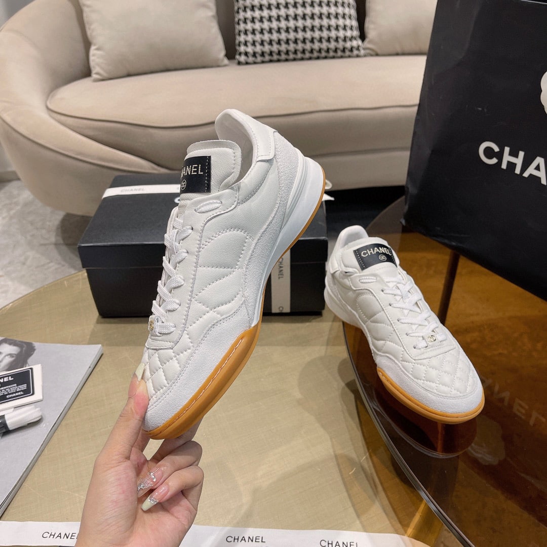 Chanel Sneakers Calfskin Suede White G45335 B14497 Ns308