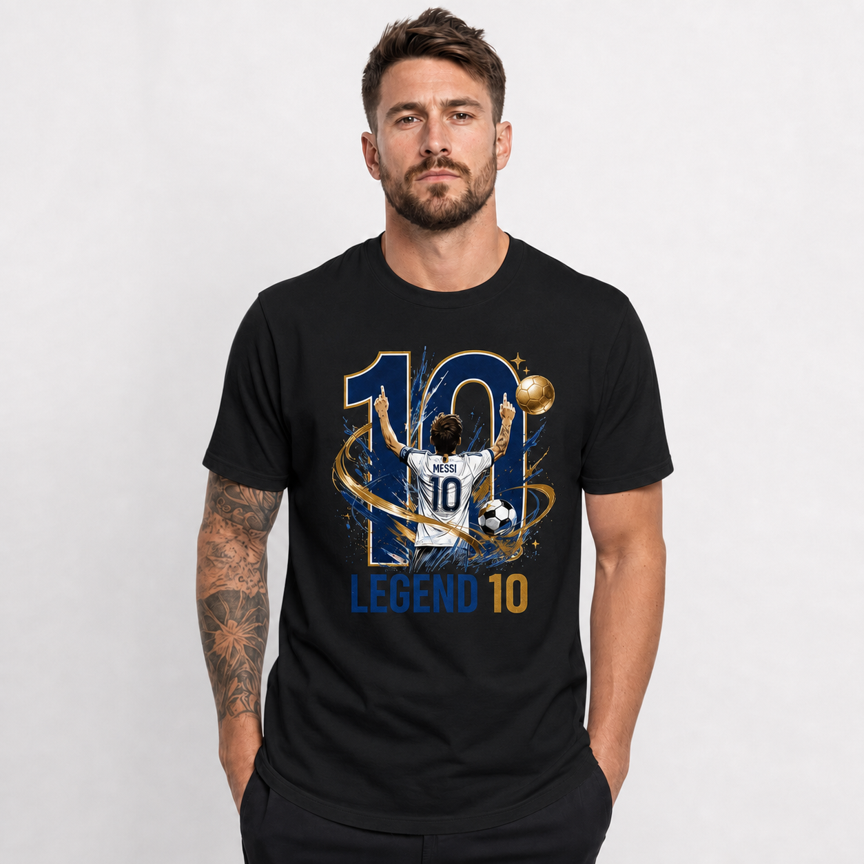 Messi World Cup Printed T-Shirt Unisex Loose Fit T-Shirt 100% Cotton Soft Comfortable Summer Casual Printed Top