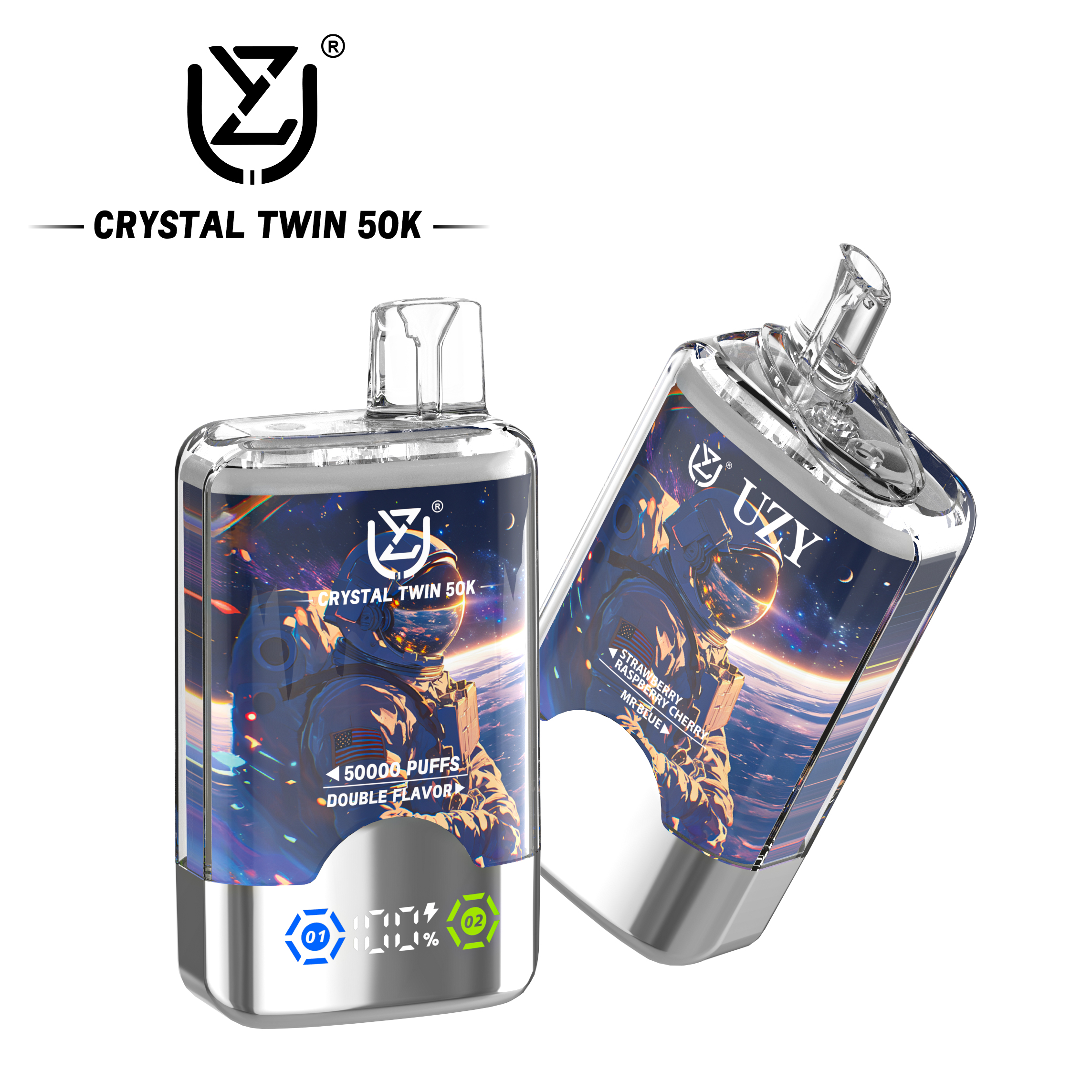 UZY CRYSTAL TWIN 50K Puffs Prefilled Vape |  Rechargeable