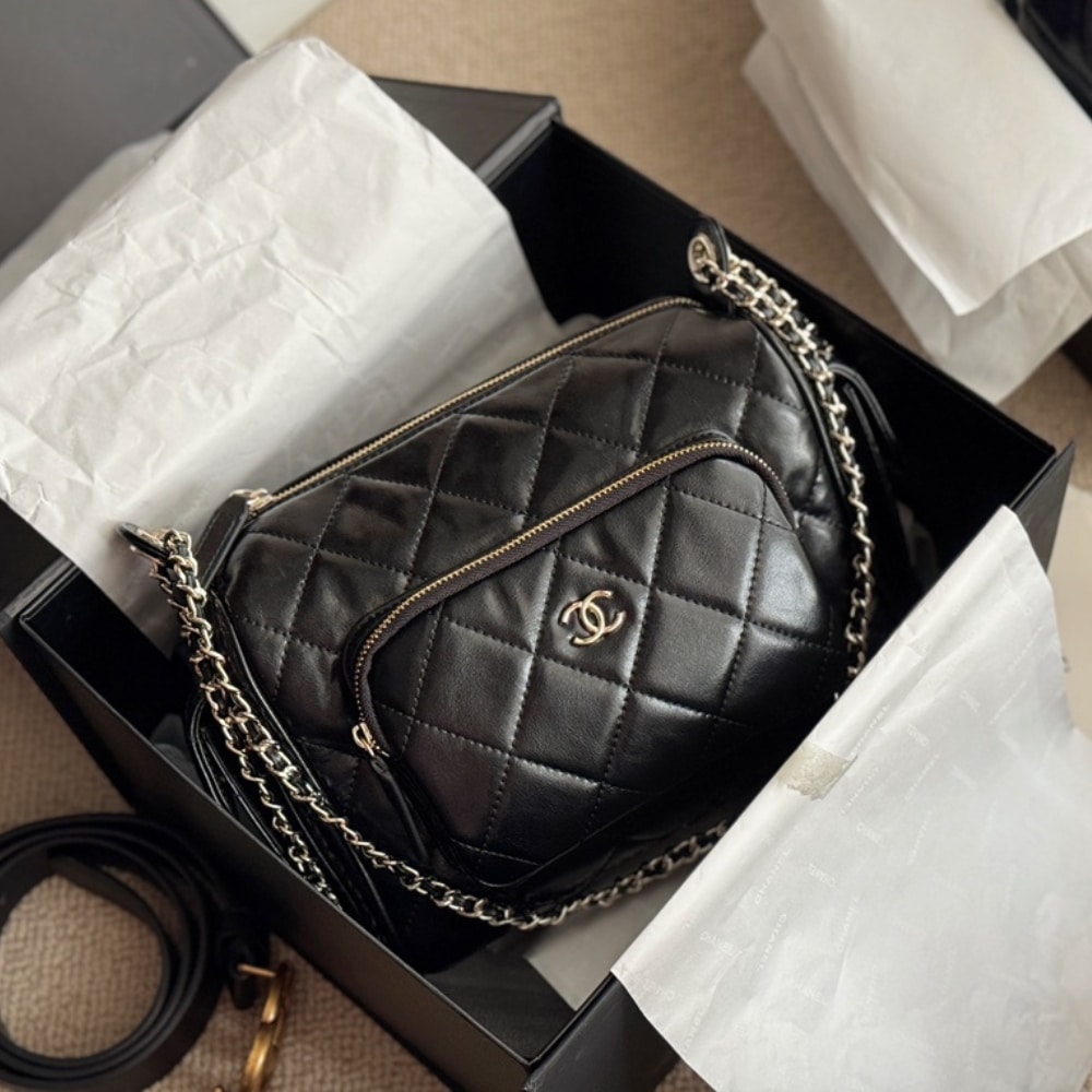 Chanel Small Camera Case Bag Black 23Cm/9.1in As5220 B18234 94305