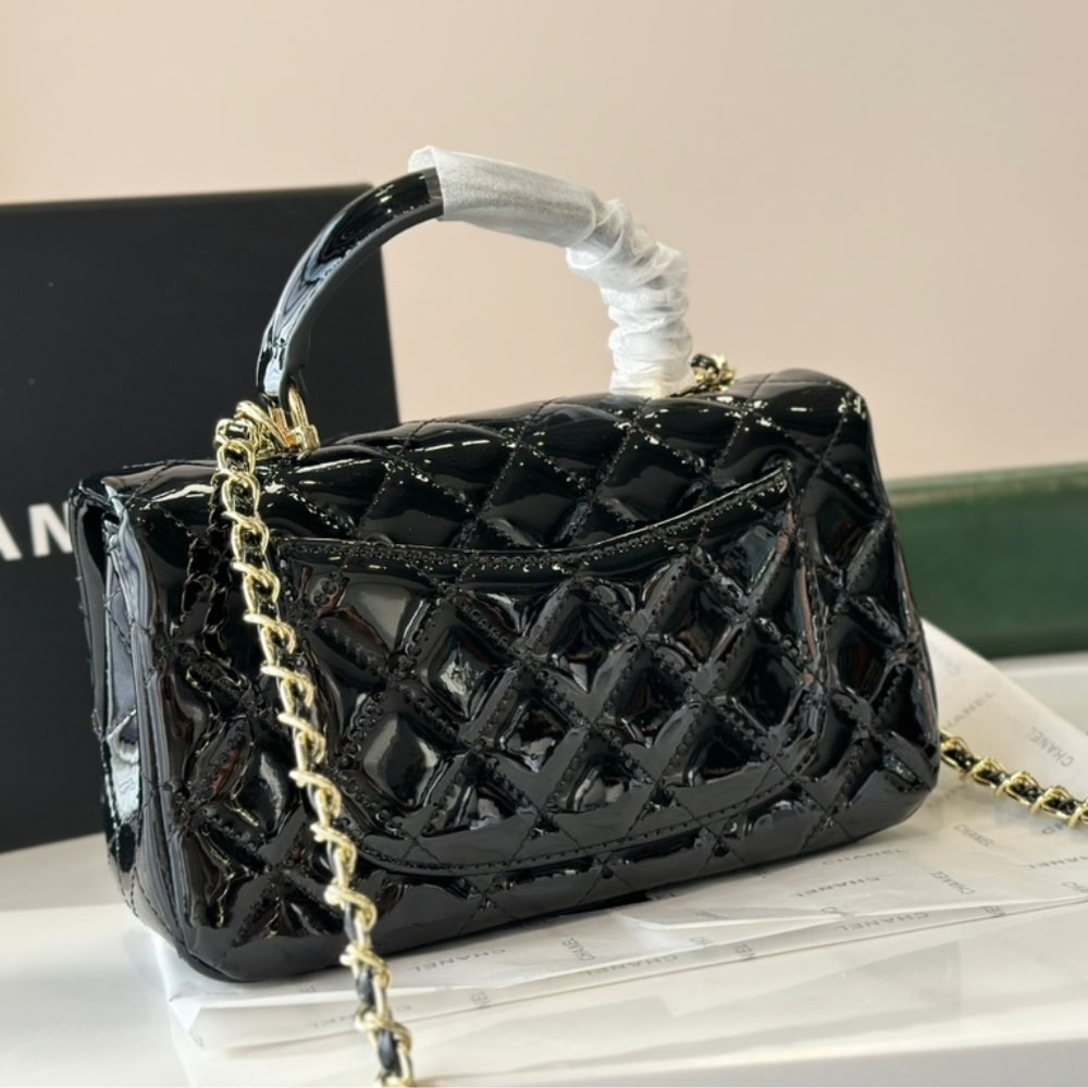 Chanel Mini Classic Handbag With Top Handle Black 20Cm/7.8in As2431 B18237 94305