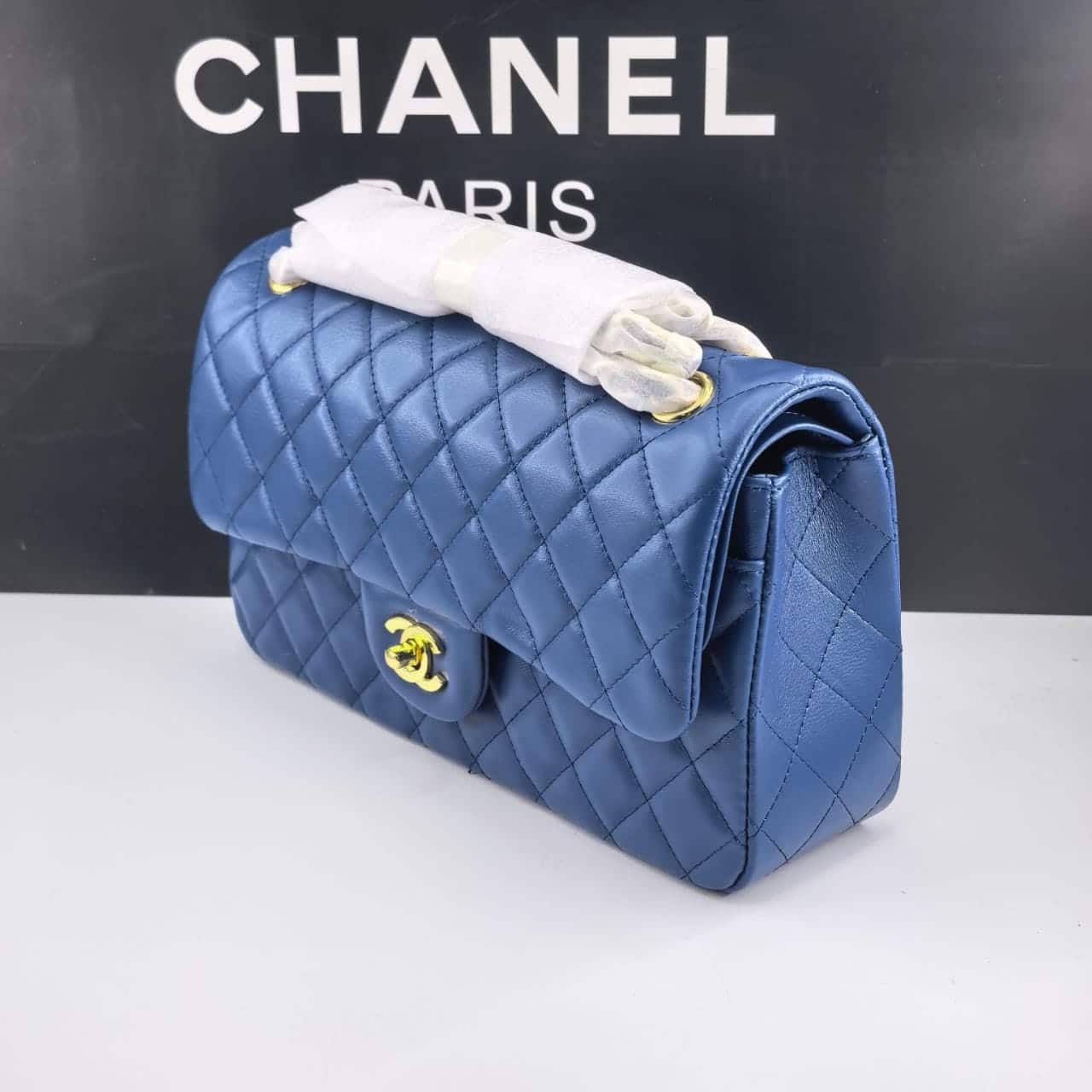Chanel Classic Medium Flap Navy Blue 25cm