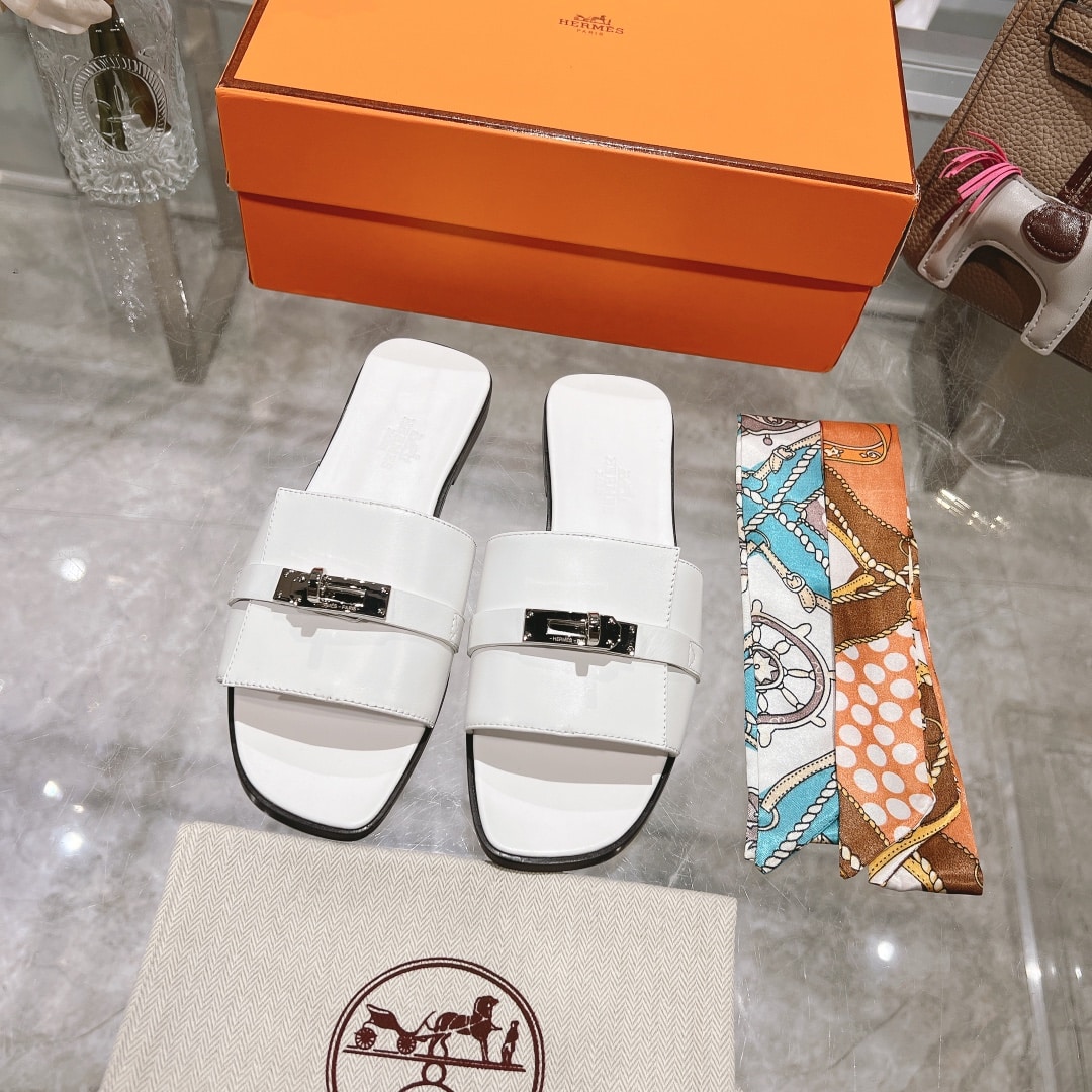 Hermes Giulia Sandal White