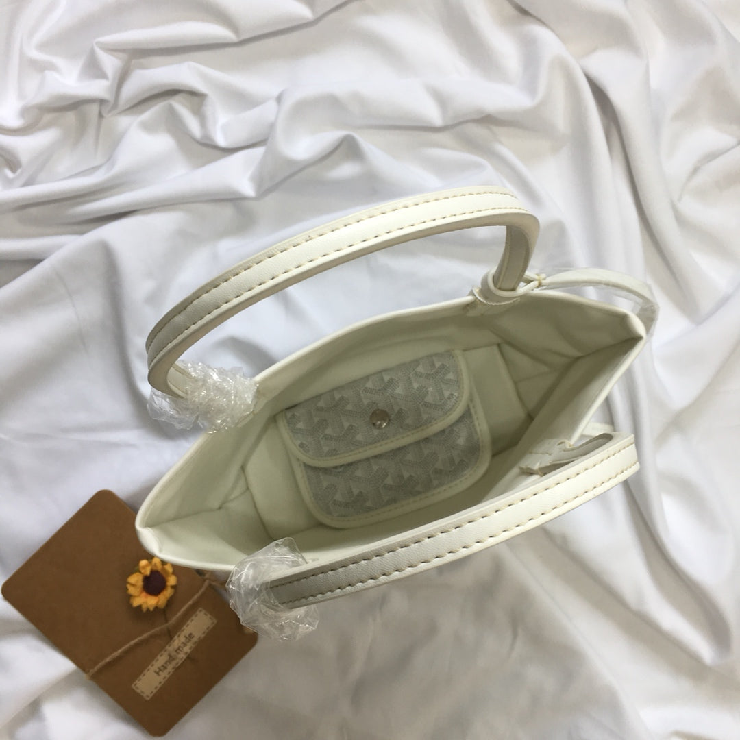 Goyard Anjou Mini Bag 20cm White Canvas