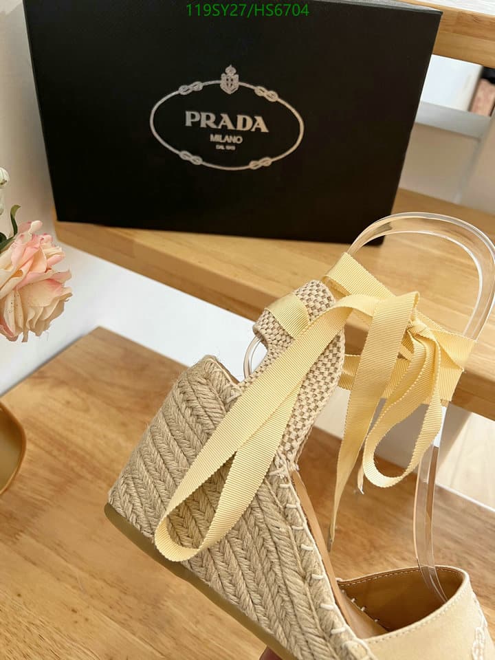 Prada Linen Espadrille Wedge Sandals Beige