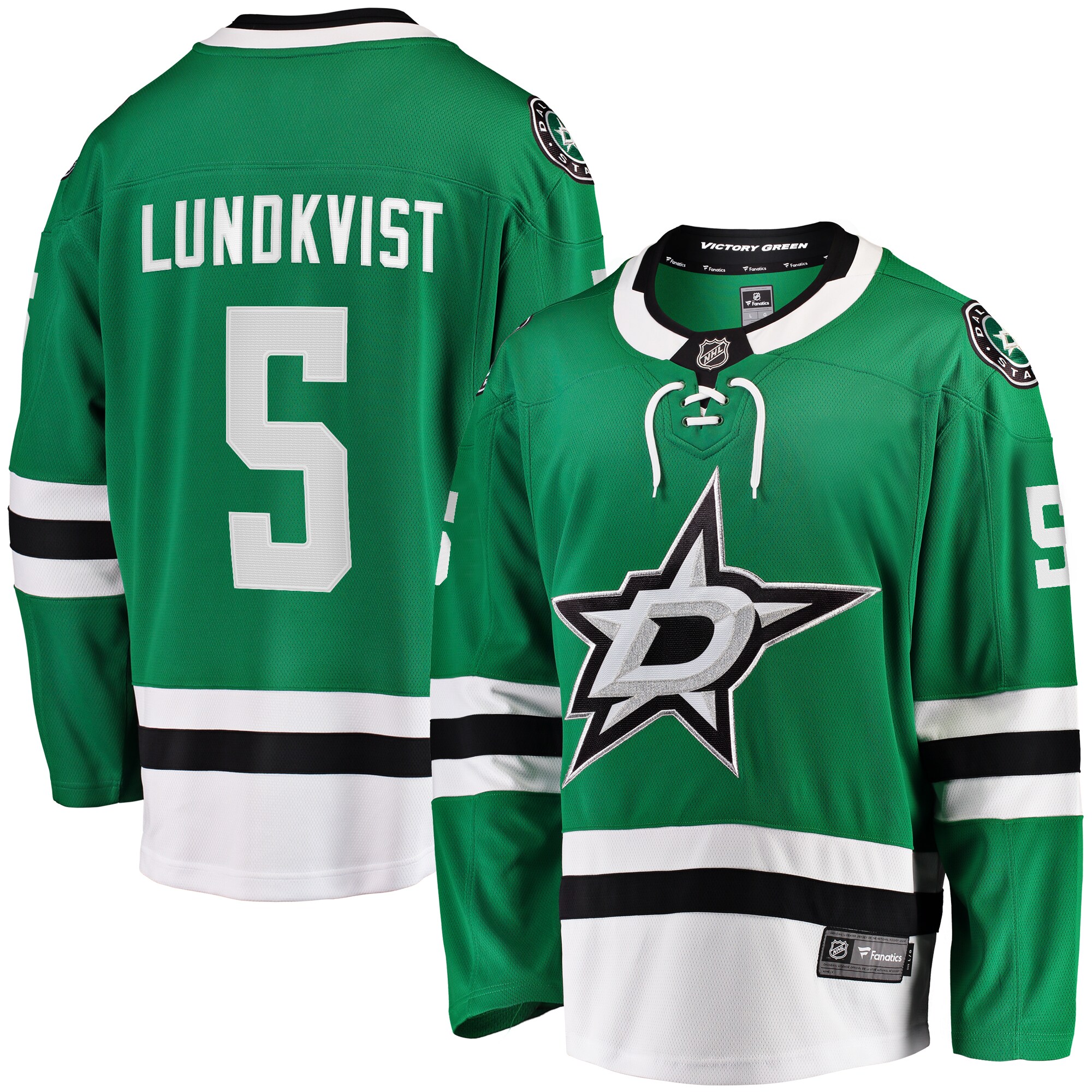 Nils Lundkvist Dallas Stars Fanatics Home Premier Breakaway Player Jersey – Kelly Green