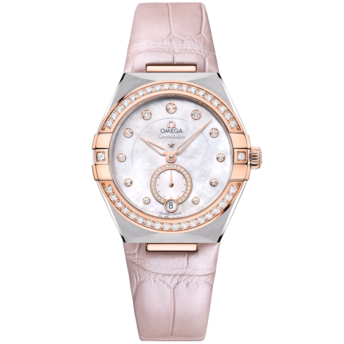 OMEGA Constellation 34mm White Dial Stainless Steel Sedna™ 18k Rose Gold Strap 131.28.34.20.55.001