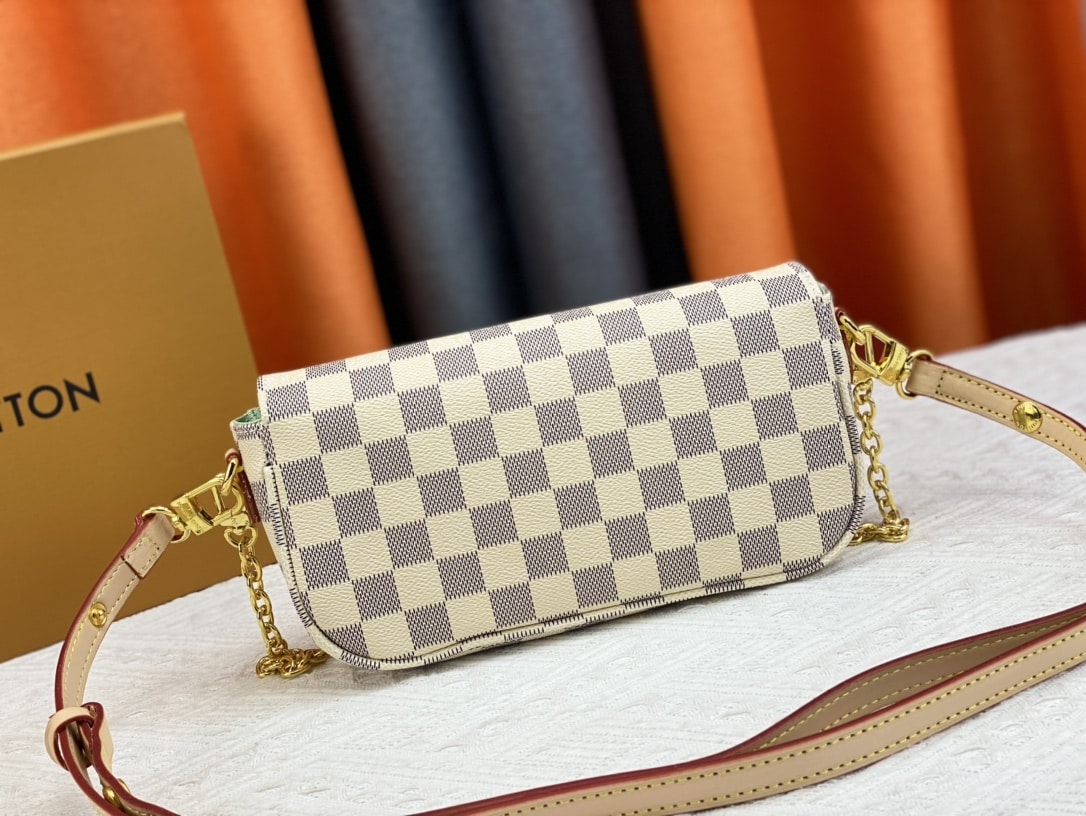 Louis Vuitton Ivy Wallet On Chain Bag Damier Ebene Beige 23cm/9in