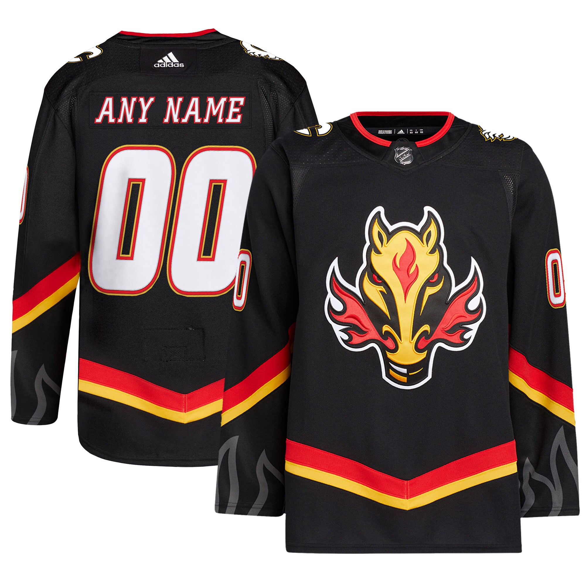 Calgary Flames adidas  Alternate  Primegreen Authentic Custom Jersey – Black
