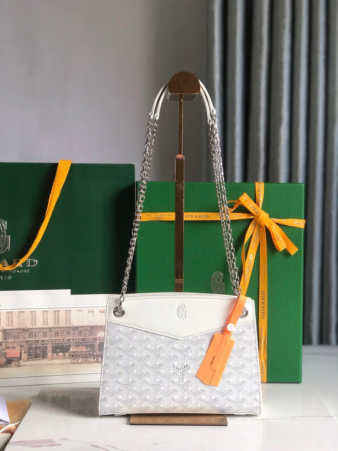 Goyard Rouette Structuré Mini Bag 21 Cm White Goyardine Canvas And Calfskin