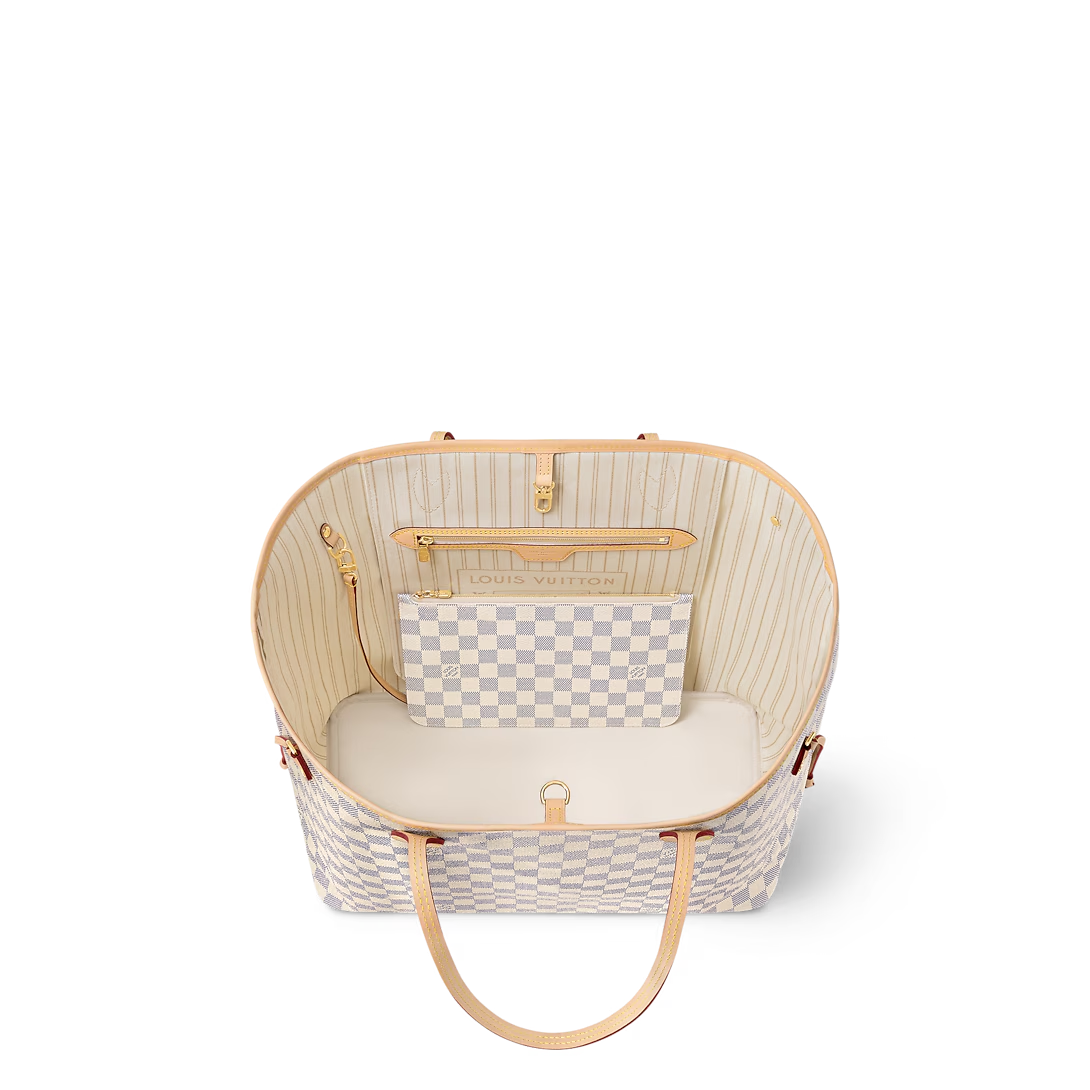 Louis Vuitton Neverfull GM Tote Bag Damier Azur Canvas Beige 39cm N40602
