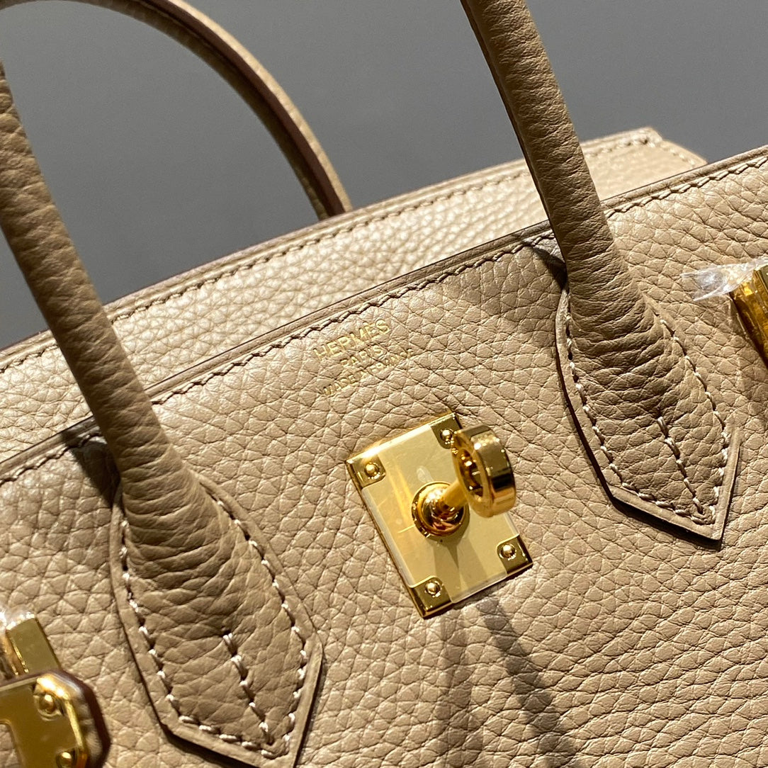 Hermes Birkin 20Cm Gris Tourterelle Togo Leather Gold Hardware