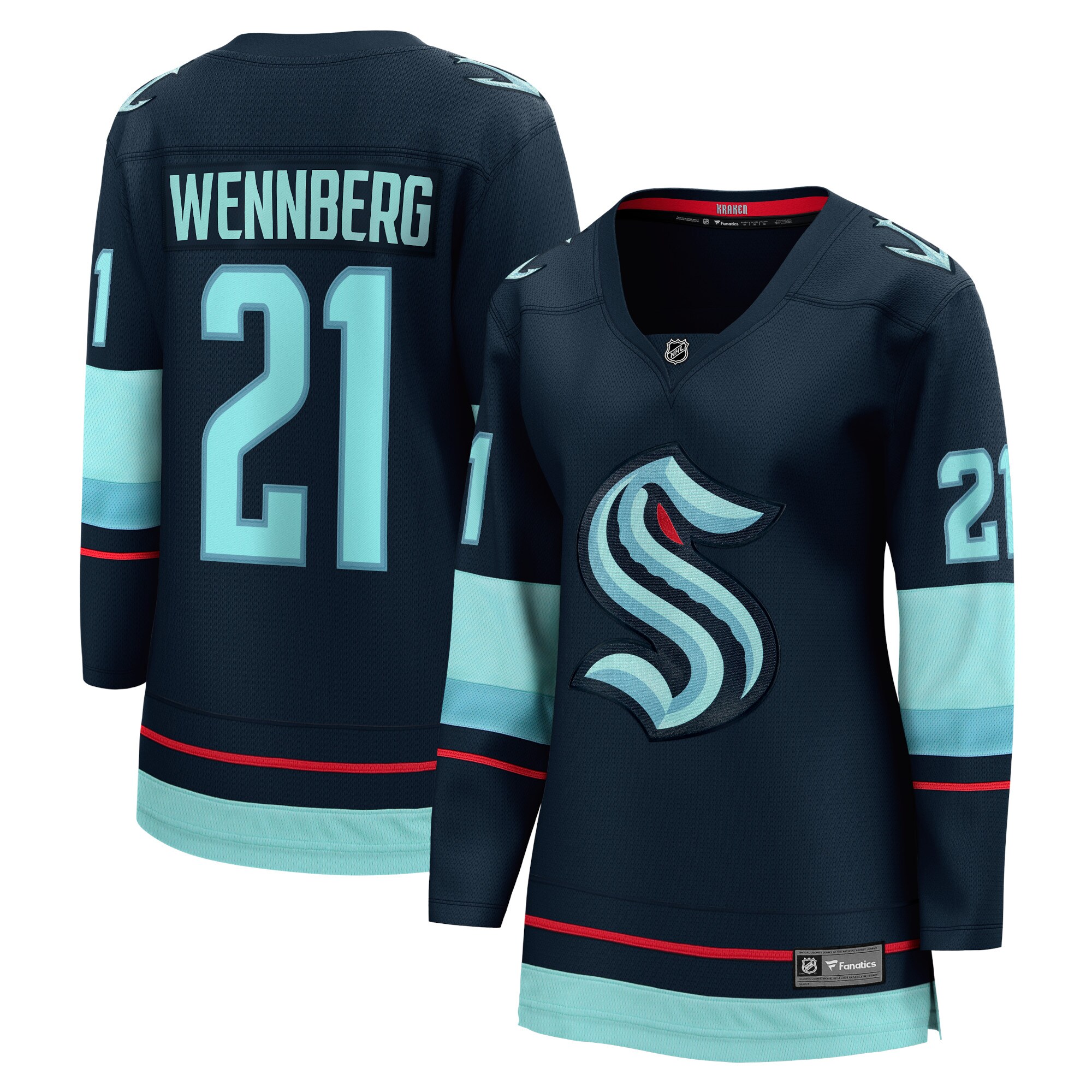 Alexander Wennberg Seattle Kraken Fanatics Women’s Home Breakaway Player Jersey – Deep Sea Blue