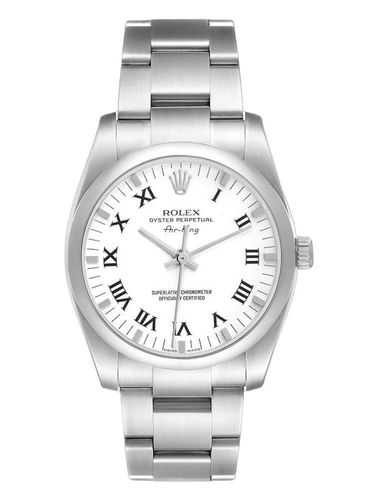 【Super Clone】Rolex Oyster Perpetual Air-King 114200 White Dial 34mm Unisex Replica Watch