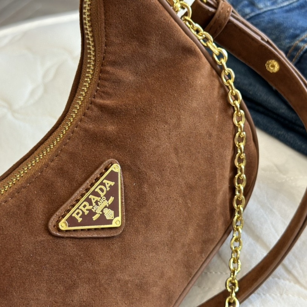 Prada Re Edition Suede Mini Bag Cocoa Brown 22Cm