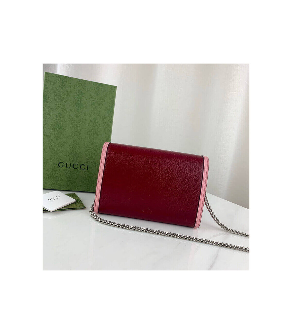 Gucci Dionysus Mini Chain Bag in Red and Pink Leather 20cm