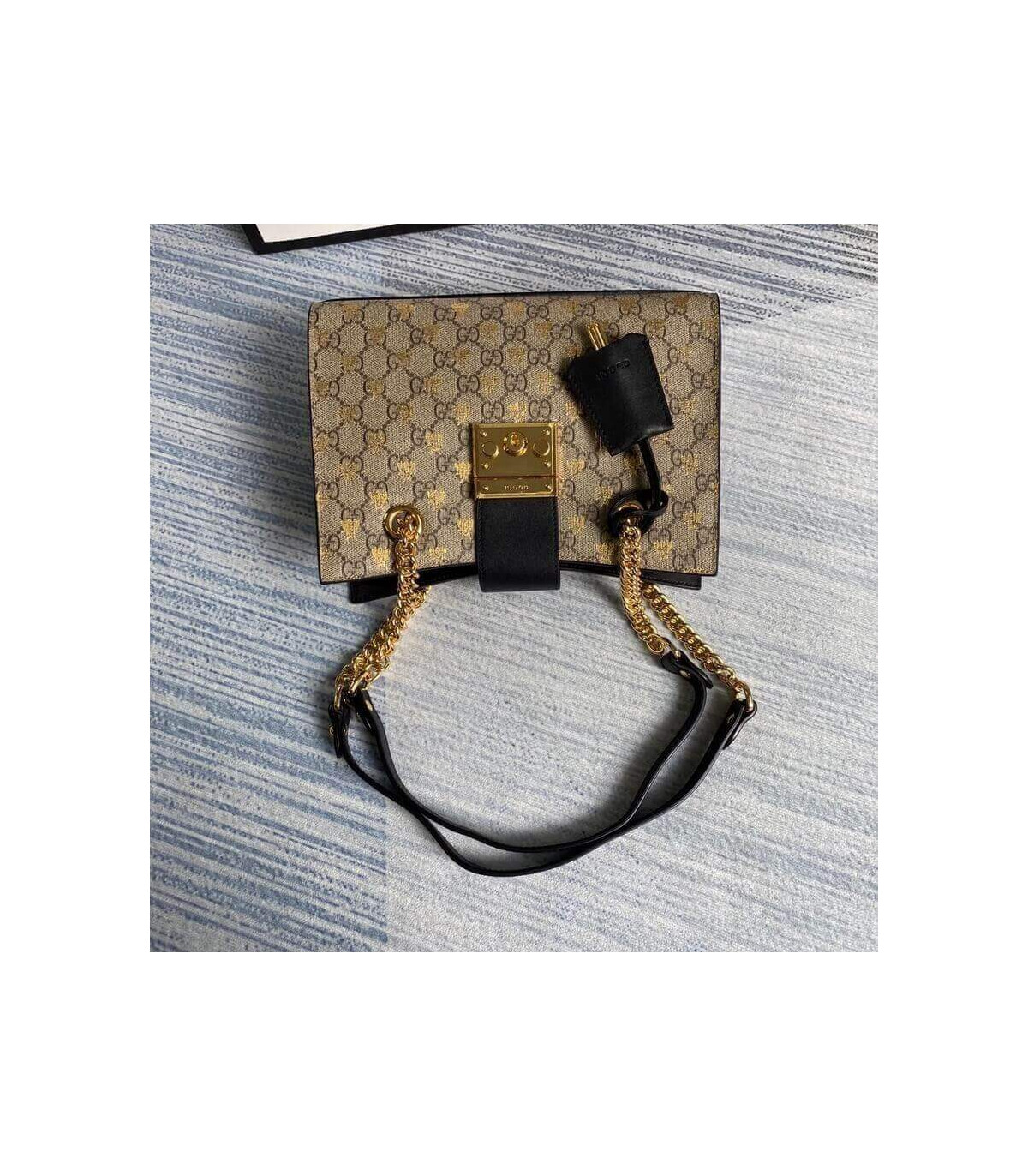 Gucci Padlock Small GG Bees Shoulder Bag