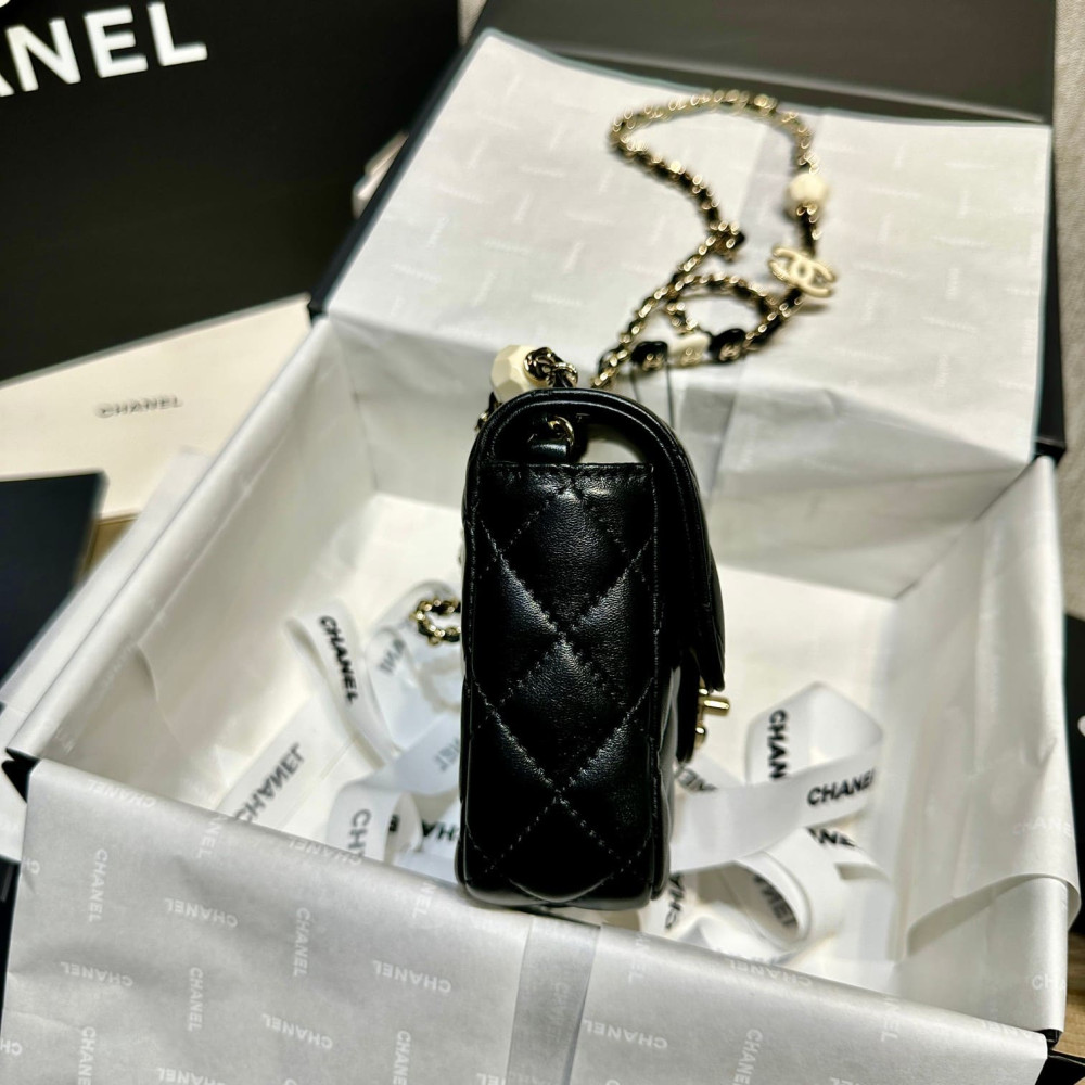 Chanel Mini Flap Bag in Black Lambskin