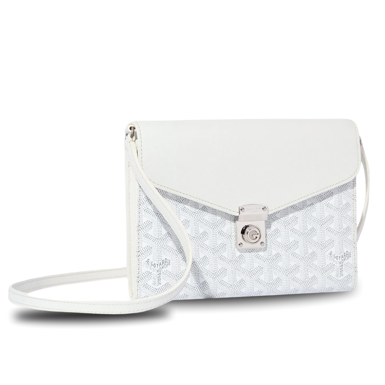 Goyard Chypre Wallet-Pouch 21cm White Goyardine Canvas And Calfskin